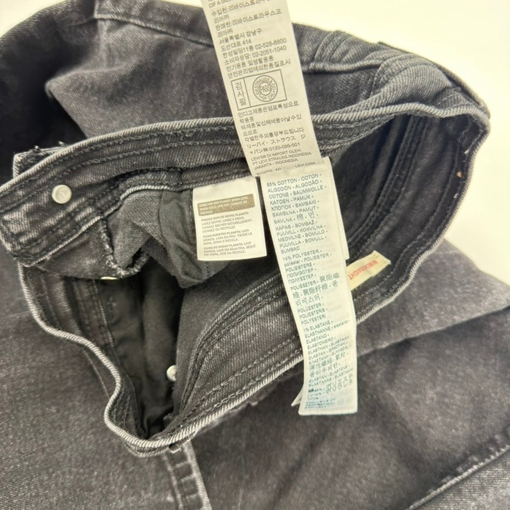 Levis Ribcage Straight Ankle Jeans Womens 26 Washed Black High Rise 001UW-0003 - Picture 4 of 14